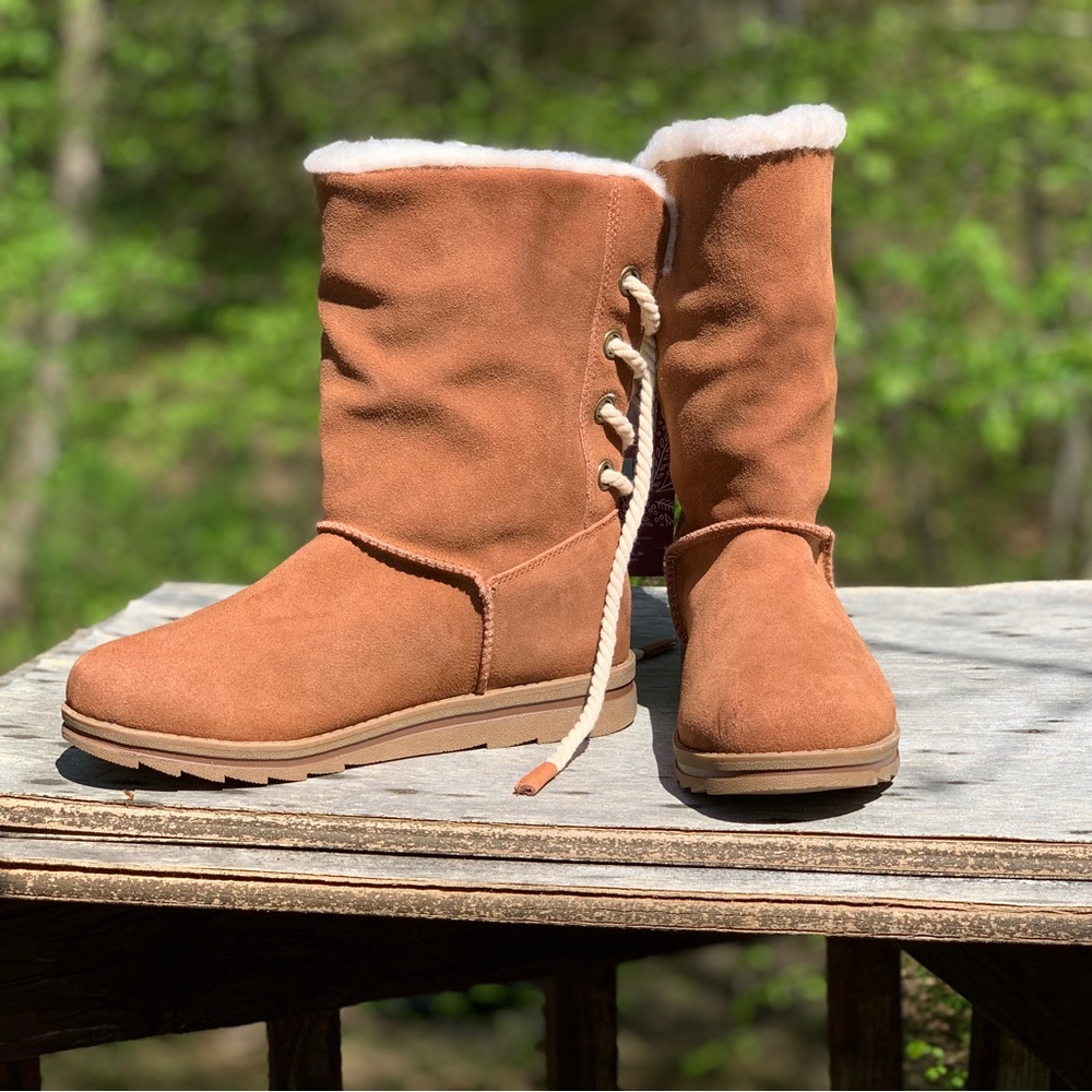 MUK LUKS Women's Ziggy Rodeo Boots Fashion - tan Sz 6